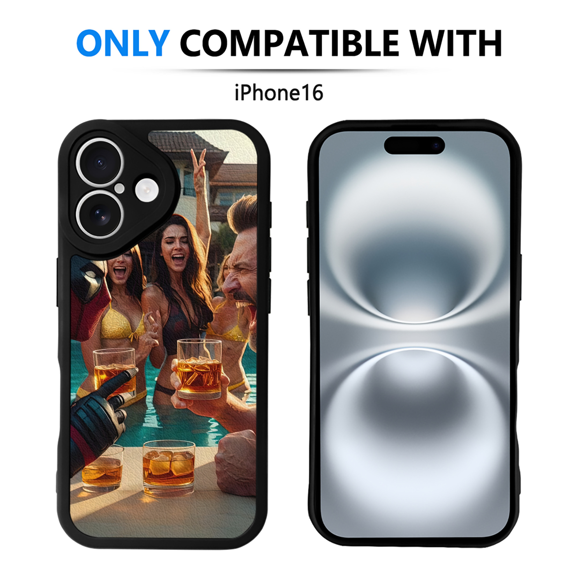 （画像用） Deadpool デッドプール 【iPhone 16シリーズ対応】シリコンスマホケース（レザー調） 材質：シリコン